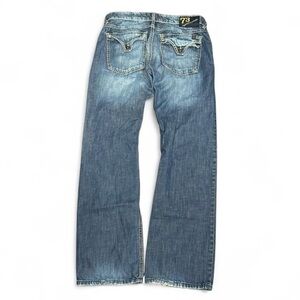 Y2K Buffalo Western Flap Faded Bootcut Flared Jeans
